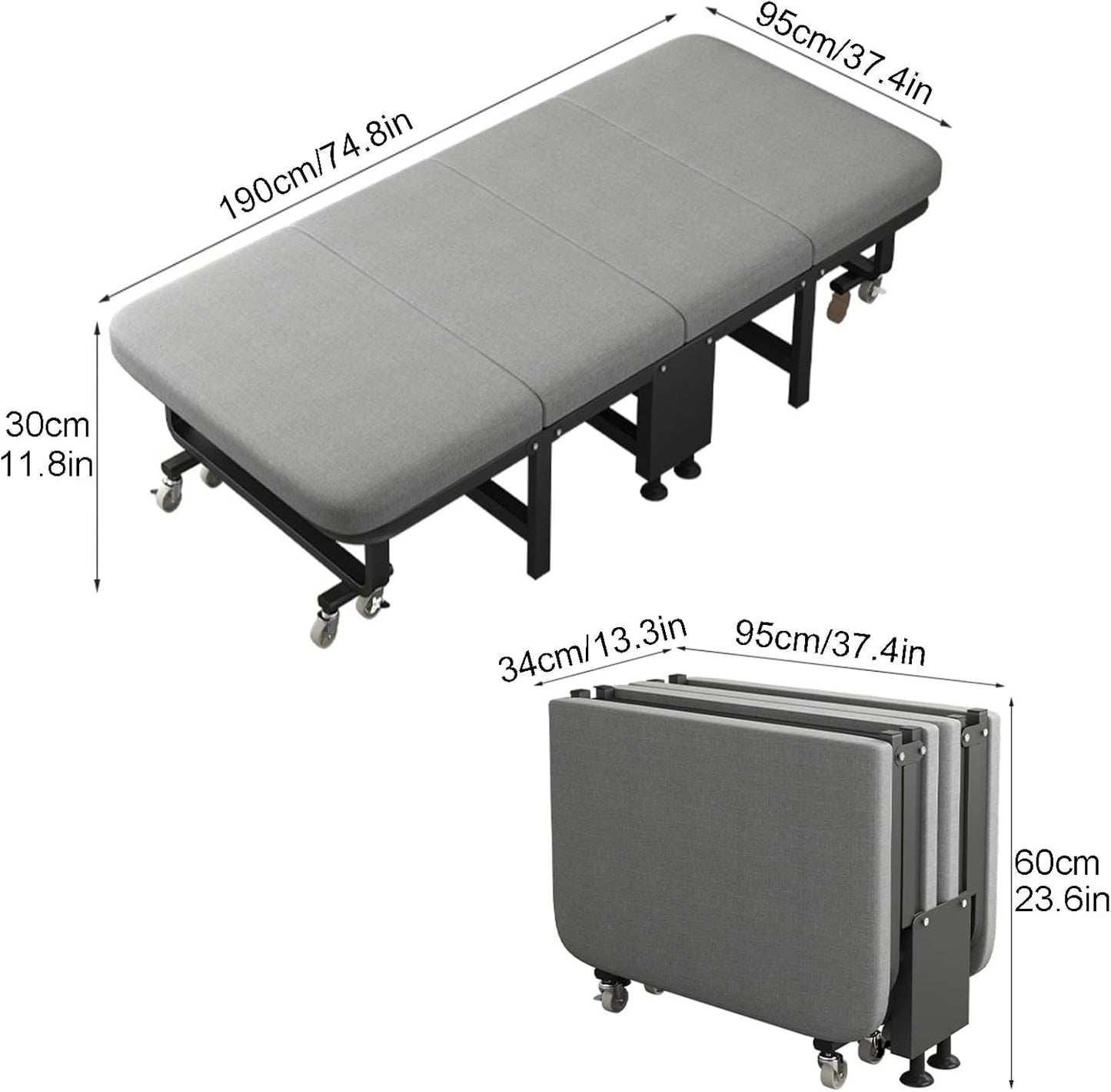 Portable Foldable Camping Cot with Adjustable Backrest