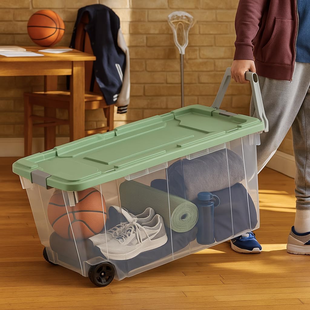 Heavy-Duty 40 Gallon Storage Bin with Secure Latching Lid
