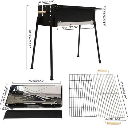 Portable Stainless Steel Charcoal Grill for Camping
