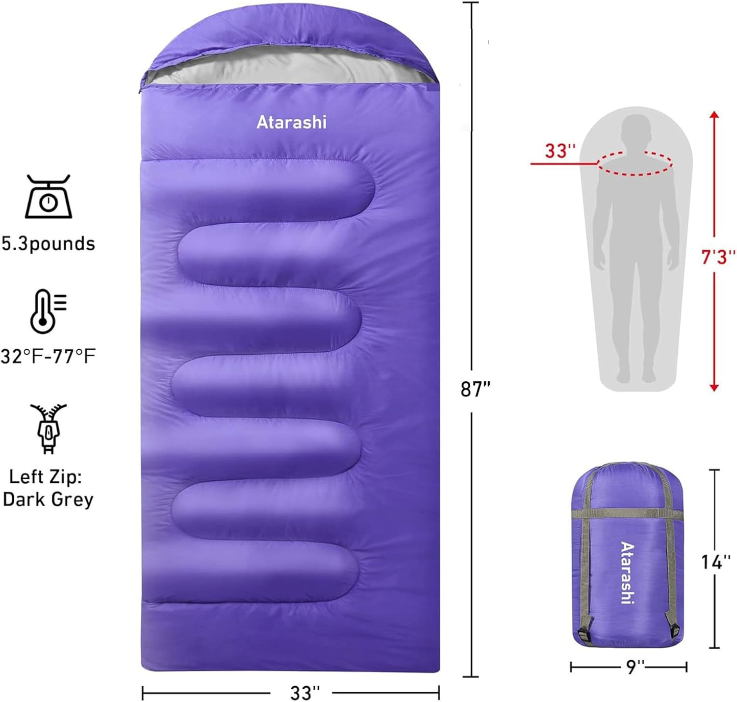 Extra Large Sleeping Bag for Camping & Backpacking