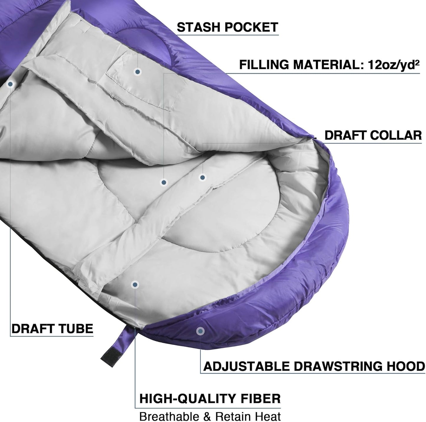 Extra Large Sleeping Bag for Camping & Backpacking
