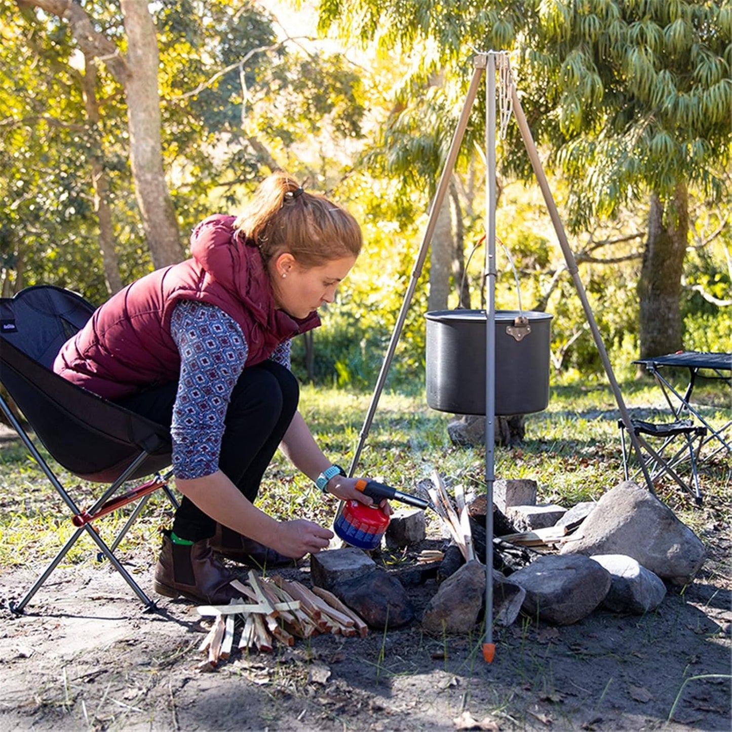 Portable Stainless Steel Camping Cookware Set