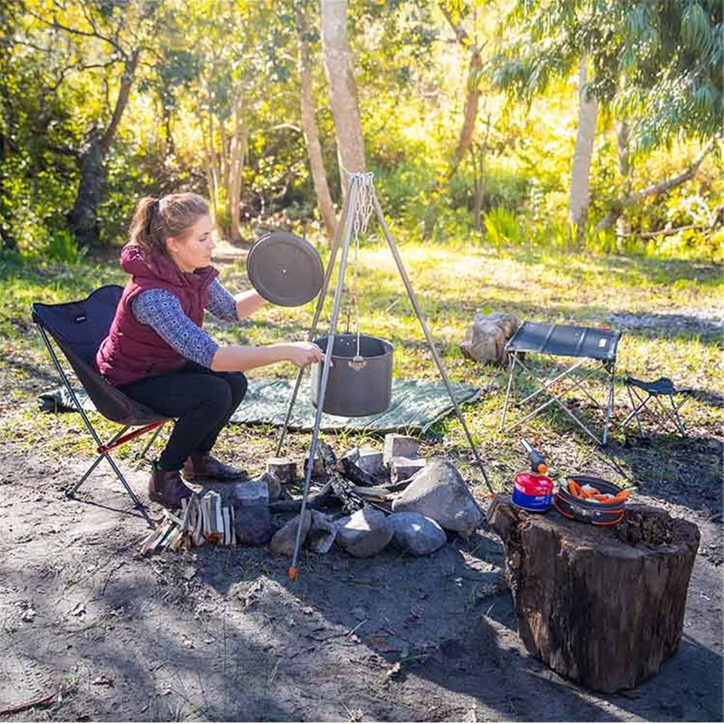 Portable Stainless Steel Camping Cookware Set