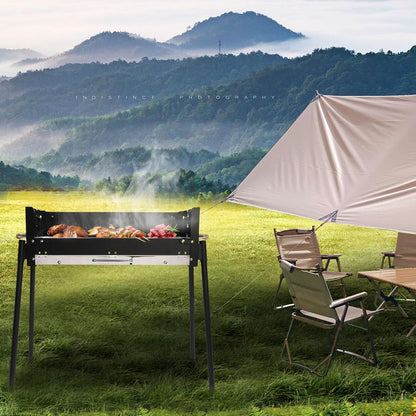 Portable Stainless Steel Charcoal Grill for Camping